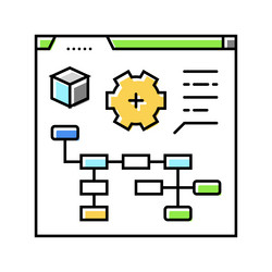 Process modeling analyst color icon vector