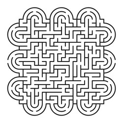 Rgb abstract maze labyrinth with entry and exit vector