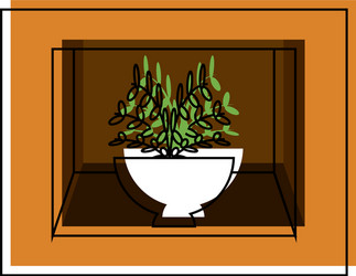 Shelf with decorative objects vector
