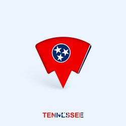 tennessee flag map pointer design with shadow vector image