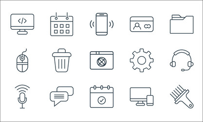 User interface line icons linear set quality vector