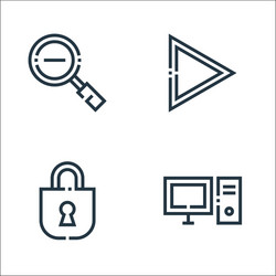 web essentials line icons linear set quality vector image