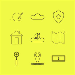 web linear icon set simple outline icons vector image