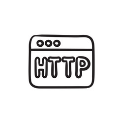 Browser window with http text sketch icon vector