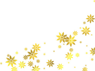 gold glittering foil flowers on white background vector