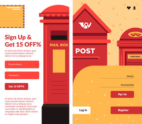 post sign up application for communication in web vector image