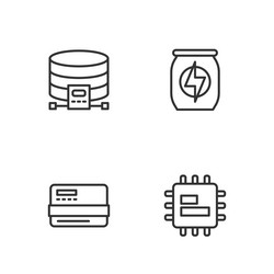 Set line processor cpu credit card cloud vector