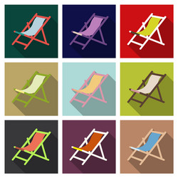 wooden beach chaise longue isolated on background vector