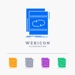 audio file loop mix sound 5 color glyph web icon vector image