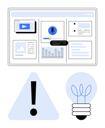 dashboard interface with analytics voice command vector image