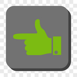 Hand pointer left rounded square button vector