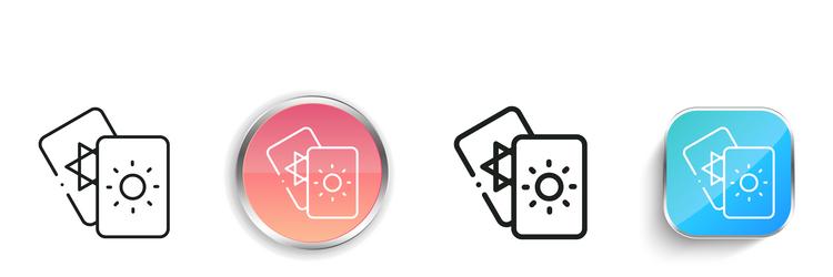 magic cards icon thin linear regular and button vector image