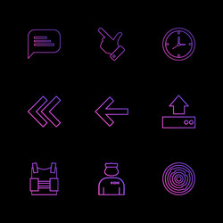 Message like compass left rewind upload bag vector