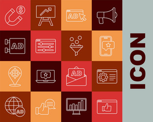 set line customer product rating browser setting vector image