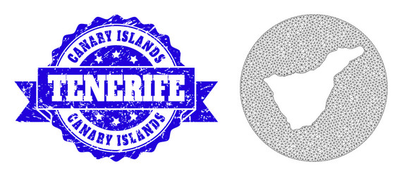 wire frame mesh round subtracted map tenerife vector image