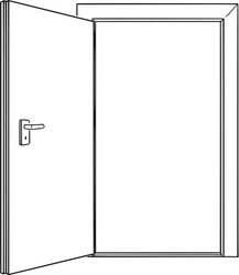 cartoon drawing of inviting open door vector