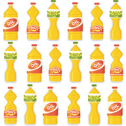 seamless pattern of assorted bottles vector image