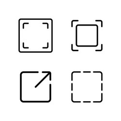 Thin line crop resize frame icon vector