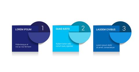 3 steps arrow tutorial chart diagram one two vector