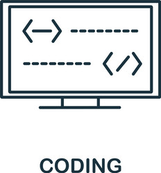 Coding icon simple line element symbol vector