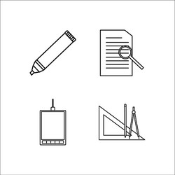 design and studio simple linear icon setsimple vector image