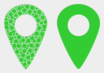 dot and flat map pointer icon vector image