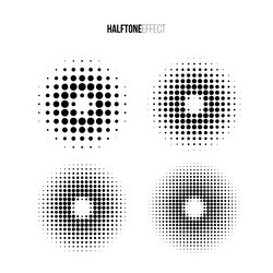 halftone effect set different gradient vector image