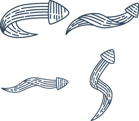 right way arrow direction collection outline set vector image
