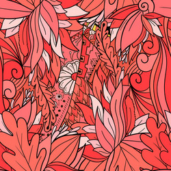 Seamless pattern background with abstract leaves vector