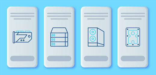set line server data web hosting case vector image
