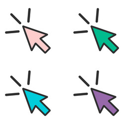 set of click arrow mouse icon web button cursor vector image