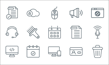 User interface line icons linear set quality vector