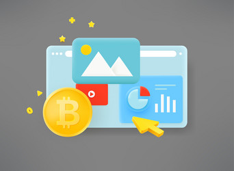 browser windows with different charts internet vector image
