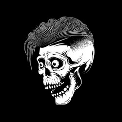 Cool Skull with Beard - Gangster Style Vector Image