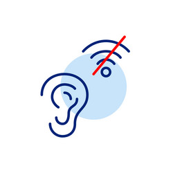 ear and no wi-fi symbol voice commands offline vector image