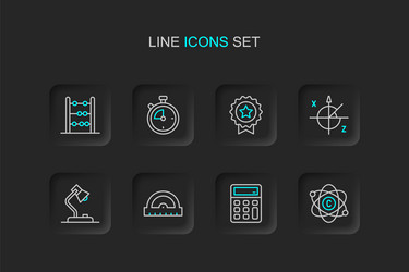 Set line atom calculator protractor grid table vector