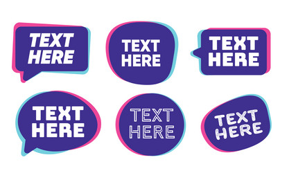 template of bubble speech round frame container vector image