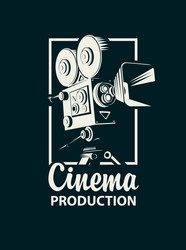 Vintage Film Production Logo Vector Image