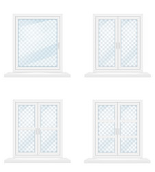 White Plastic Window with Sill vector image