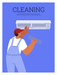 air conditioner cleaning service advertising vector