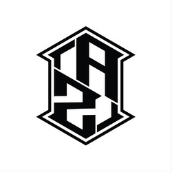 Az logo monogram hexagon geometric up and down Vector Image