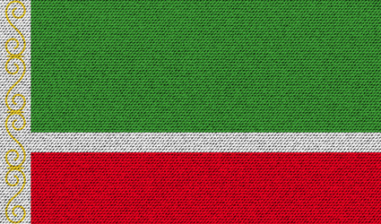 Flag of chechen republic with old texture Vector Image