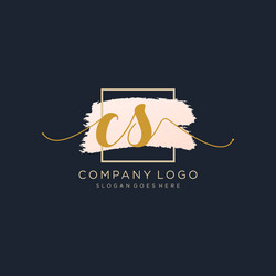Initial cs handwriting logo with circle template Vector Image