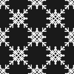Seamless pattern of geometric snowflake square vector