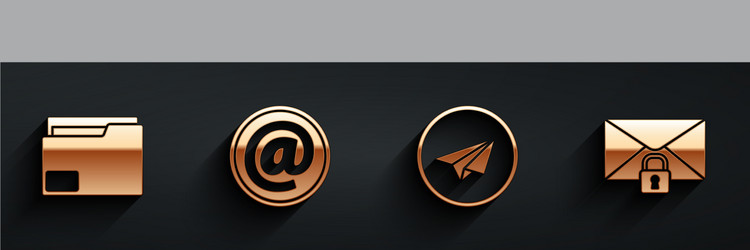 set document folder mail and e-mail paper plane vector image