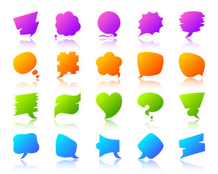 speech bubble simple gradient icon note set vector