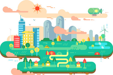Green city concept Royalty Free Vector Image - VectorStock
