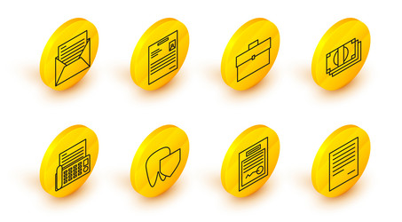 set line document filled form tooth with shield vector image