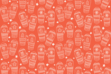 Seamless pattern with mittens Royalty Free Vector Image