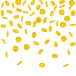 American dollar coins falling scattered sparse us vector